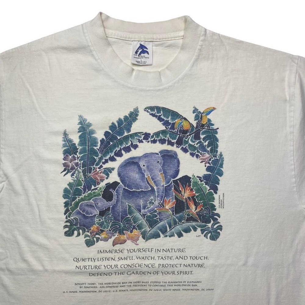 Vintage 80s Elephant animal nature shirt